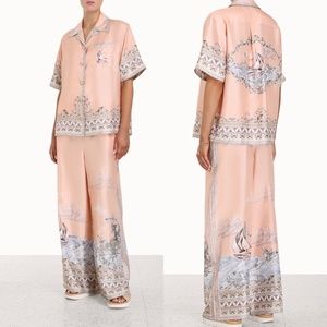 Zimmermann High Tide Oversize Shirt & Draw Waist pants Set
